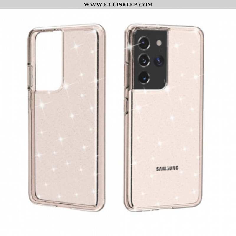 Etui do Samsung Galaxy S21 Ultra 5G Przezroczyste Cekiny